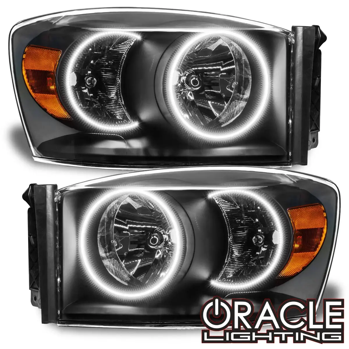 Oracle Lighting 2007-2008 Dodge Ram Pre-Assembled Halo Headlights - Black 1