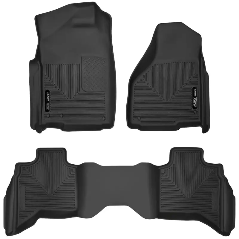 Husky Liners X-Act Contour Floor Liners – Front & Second Row, Black, For 2010–2018 Dodge Ram 1500 Quad Cab 1