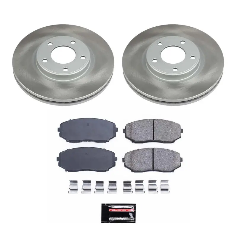 Power Stop 07-08 Lincoln Mkx Front Semi-Coated Rotor Kit 1