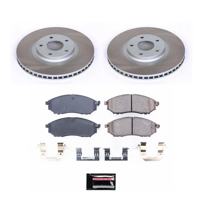 Power Stop 11-14 Nissan Murano Front Semi-Coated Rotor Kit 1