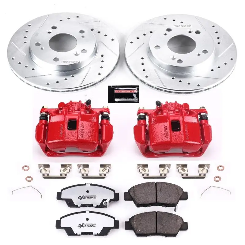 Power Stop 11-15 Honda Cr-Z Front Z26 Street Warrior Brake Kit W/Calipers 1