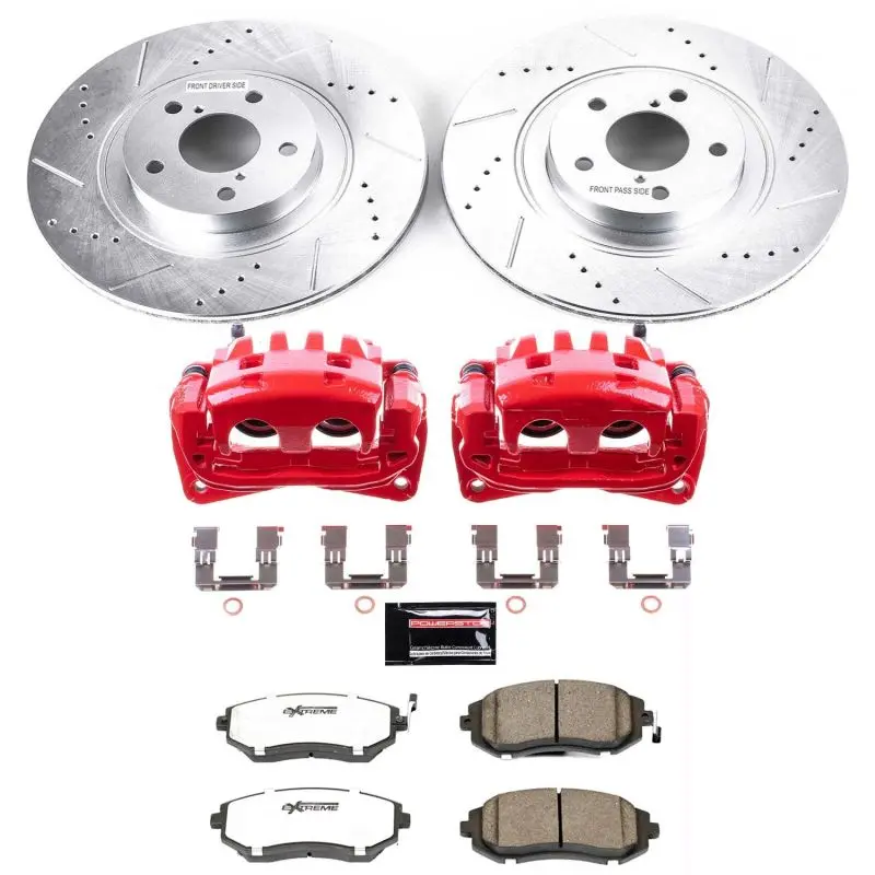 Power Stop 04-06 Subaru Baja Front Z26 Street Warrior Brake Kit W/Calipers 1