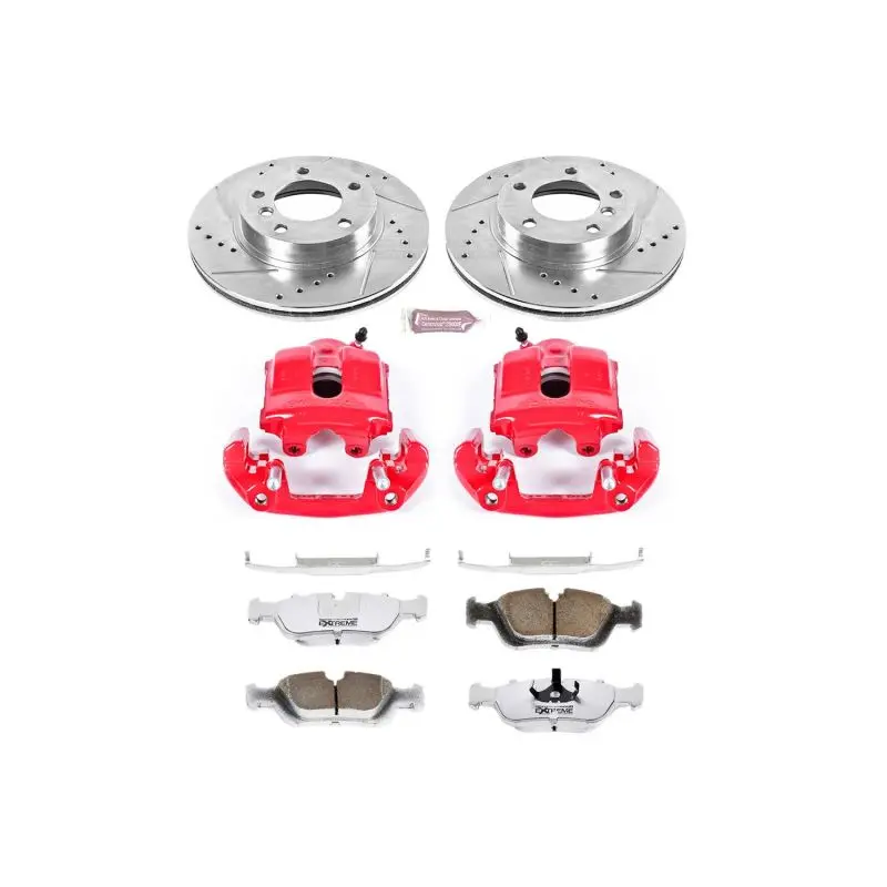 Power Stop 92-98 Bmw 318I Front Z26 Street Warrior Brake Kit W/Calipers 1