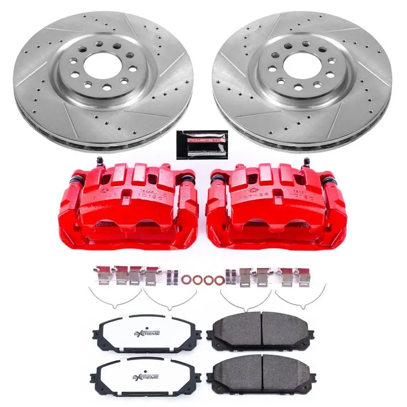 Power Stop 17-21 Jeep Cherokee Front Z36 Truck & Tow Kit W/Cals 1