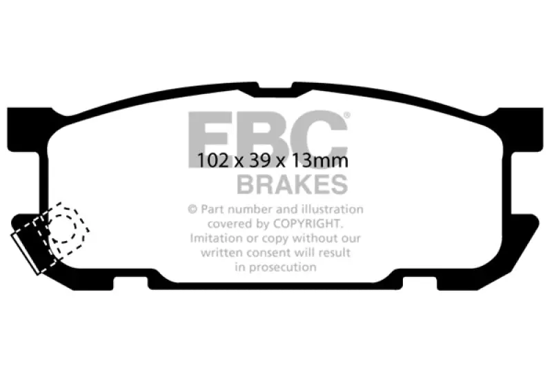 Ebc 01-03 Mazda Miata Mx5 1.8 (Sports Suspension) Ultimax2 Rear Brake Pads 1