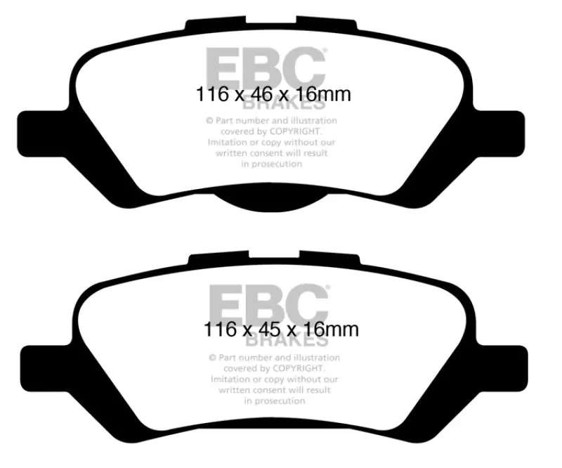 Ebc 08+ Toyota Venza 2.7 Ultimax2 Rear Brake Pads 1