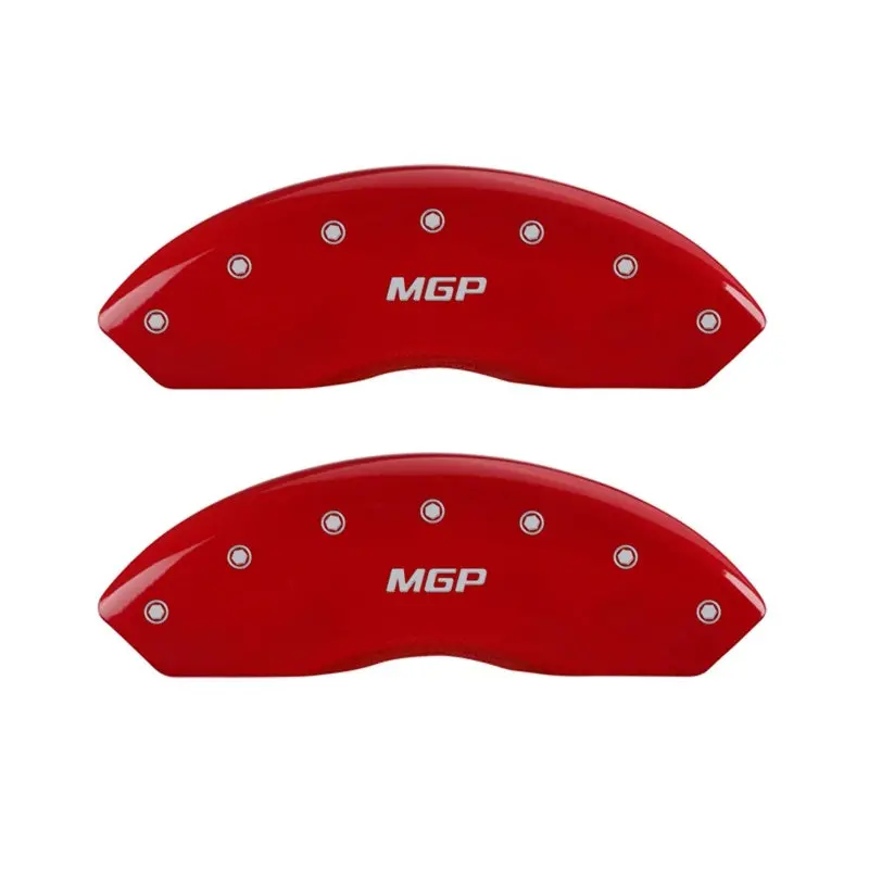 Mgp Engraved Front Caliper Covers – Red-Anodized Finish With Silver Chrome Detailing 1