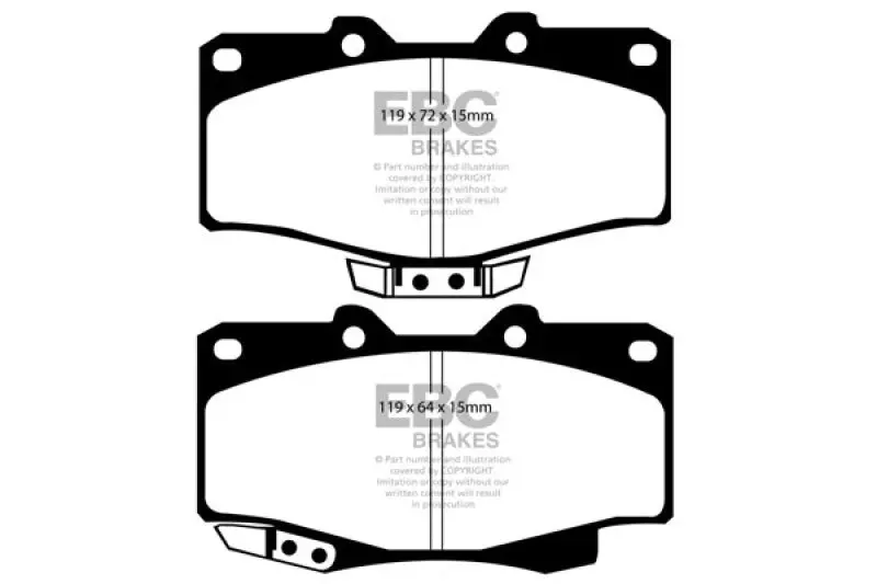 Ebc 90-91 Toyota 4 Runner 2.4 Ultimax2 Front Brake Pads 1