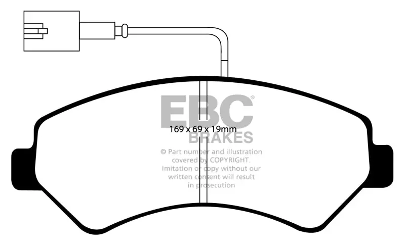 Ebc 14-16 Ram Trucks Promaster 3.6L Ultimax Front Brake Pads 1