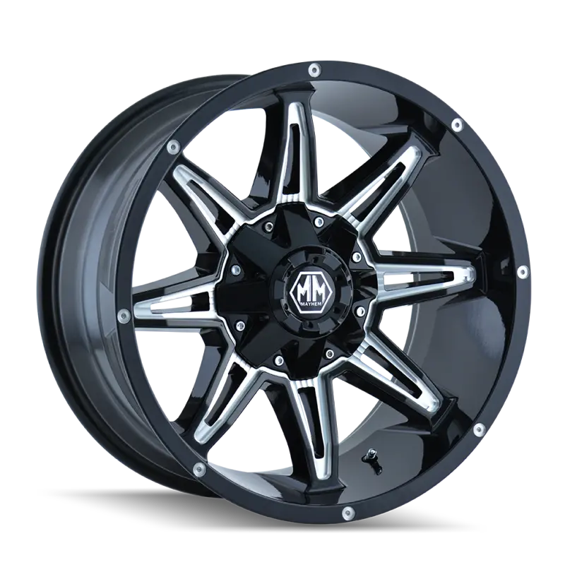 Mayhem 8090 Rampage Alloy Wheel – 20X10", 6X135 Bolt Pattern, -25Mm Offset, 106Mm Hub, Black W/ Machined Spoke Face 1