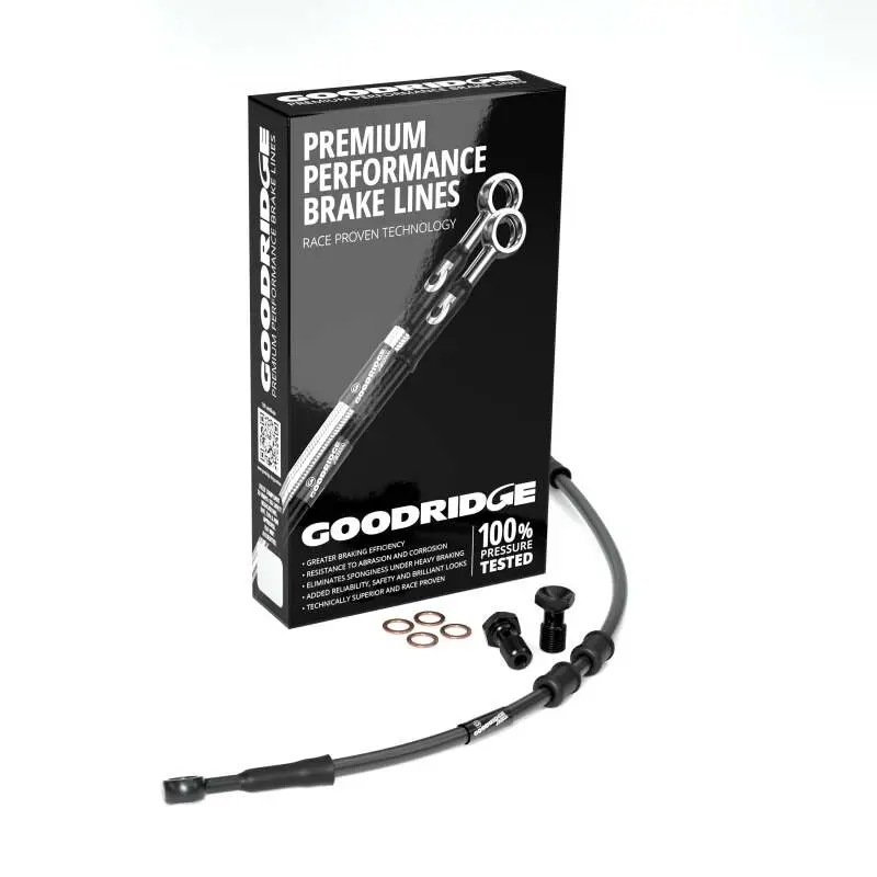 Goodridge 2014 Hd Fxsbse Cvo Breakout (W/Abs) -4In Black Brake Line Kit W/Black Fittings 1