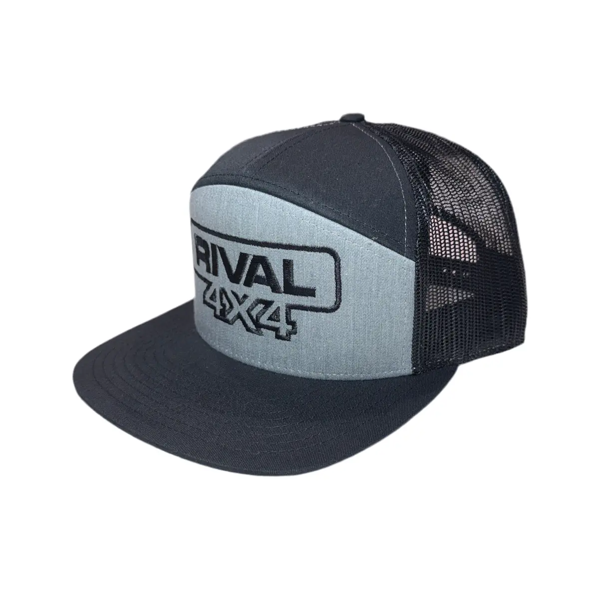 Rival 4X4 Black Gray Trucker Hat Embroidered 1