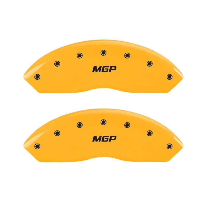 Mgp Engraved Front & Rear Caliper Covers – Yellow Finish With Black Charcoal Accents For 2006 Toyota Highlander 1