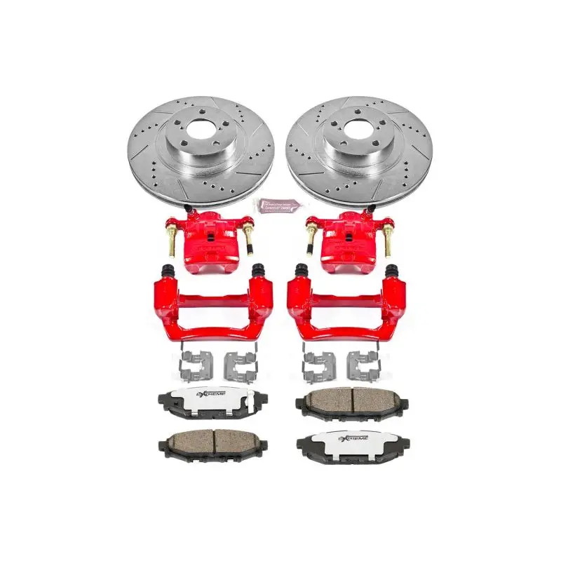 Power Stop 09-13 Subaru Forester Rear Z26 Street Warrior Brake Kit W/Calipers 1