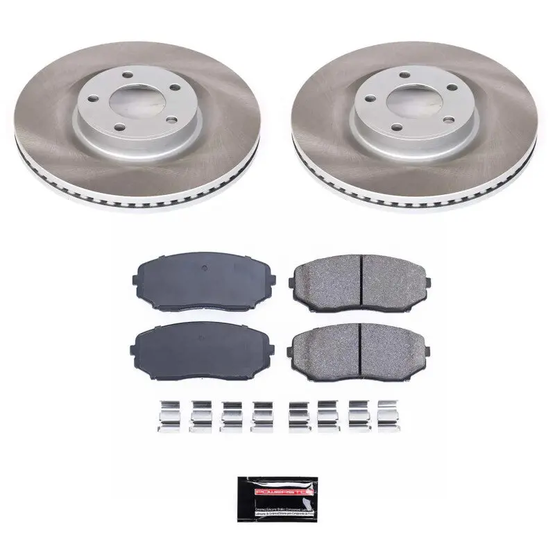 Power Stop 07-15 Lincoln Mkx Front Semi-Coated Rotor Kit 1