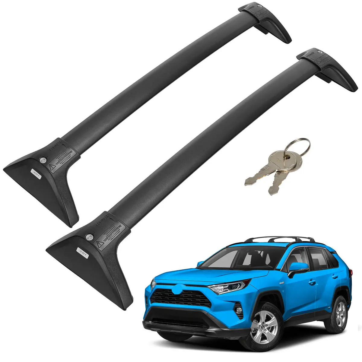 Lockable Roof Rack Cross Bars For Rav4 2019–2026 W/ Side Rails 1