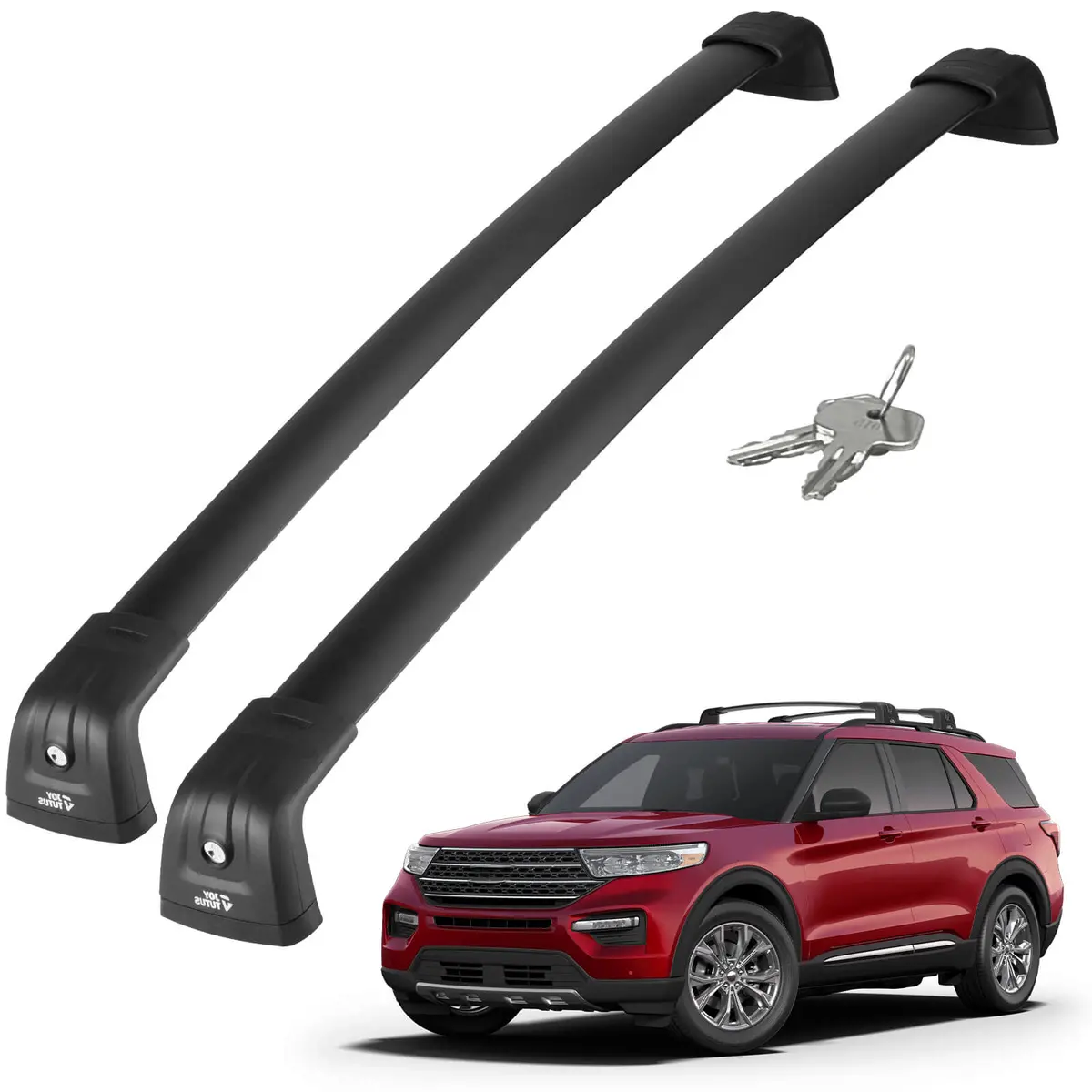 Lockable Roof Rack Cross Bars For Ford Explorer 2020–2026 With Rails 1