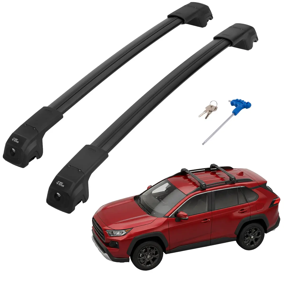 Toyota Rav4 Adventure & Trd Off-Road (2019–2025) Roof Rack Cross Bars – Lockable Aluminum 1