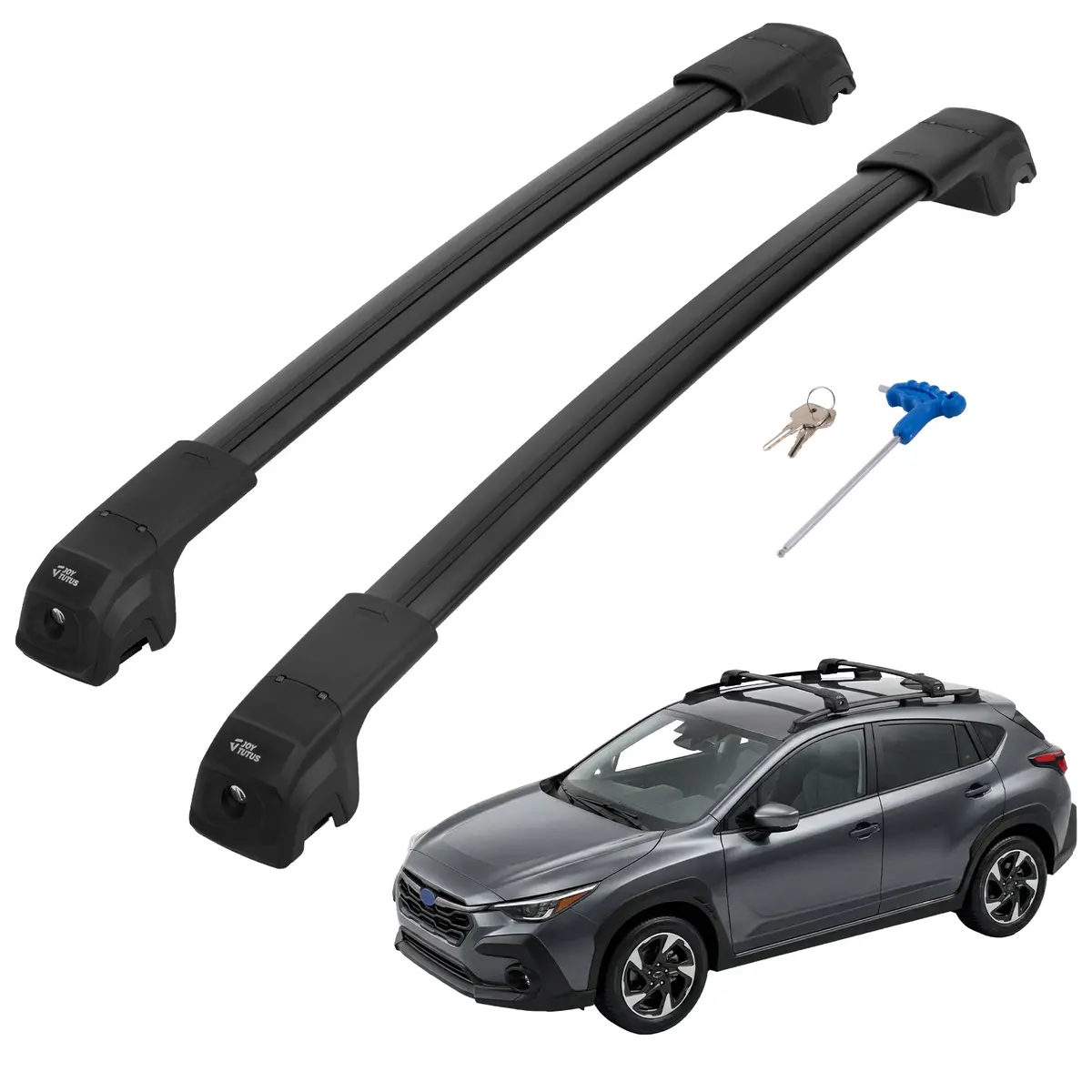 Subaru Crosstrek (2024–2026) Roof Rack Cross Bars – Lockable Aluminum 1