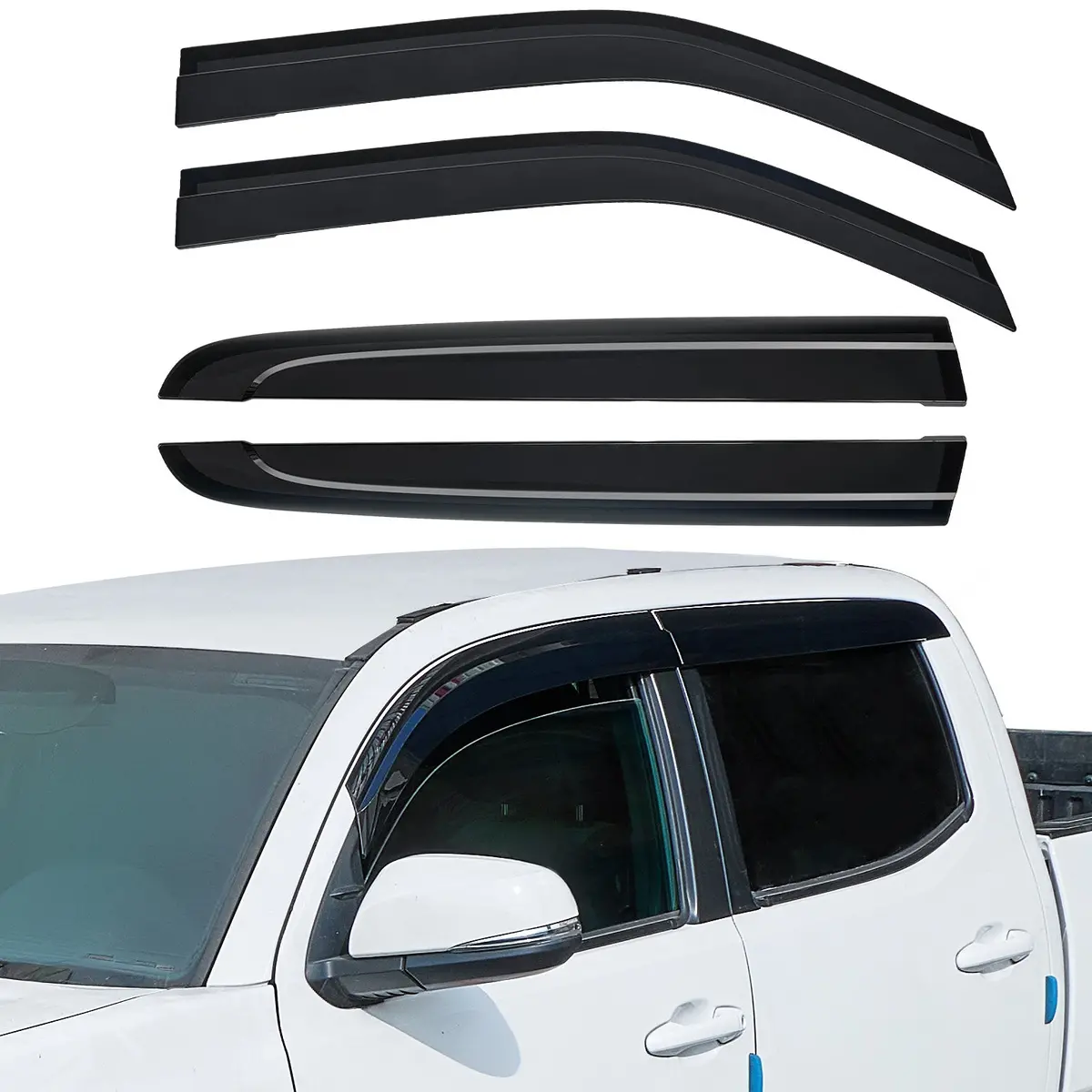 Rain Guards For Tacoma 2016–2023 Double Cab – Low Profile Window Deflectors 1