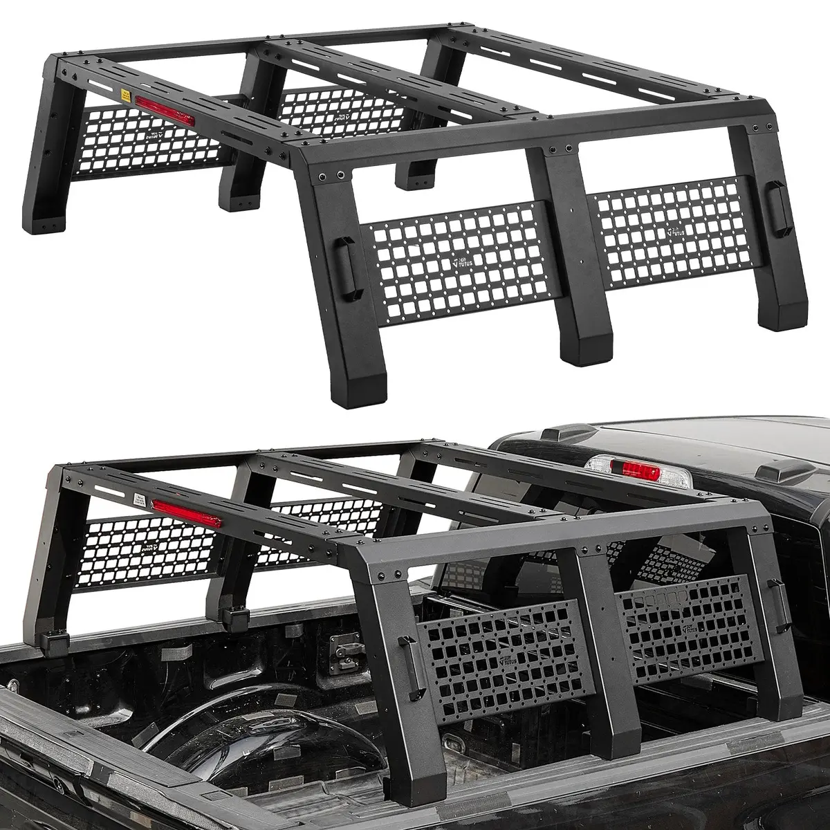 18.8" Full-Size Overland Truck Bed Rack With Led Brake Light 1