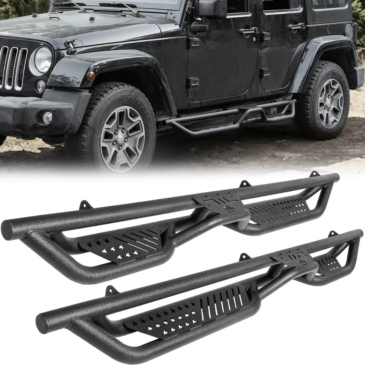 2-Step Running Boards For Wrangler Jk 4-Door 2007–2018 1