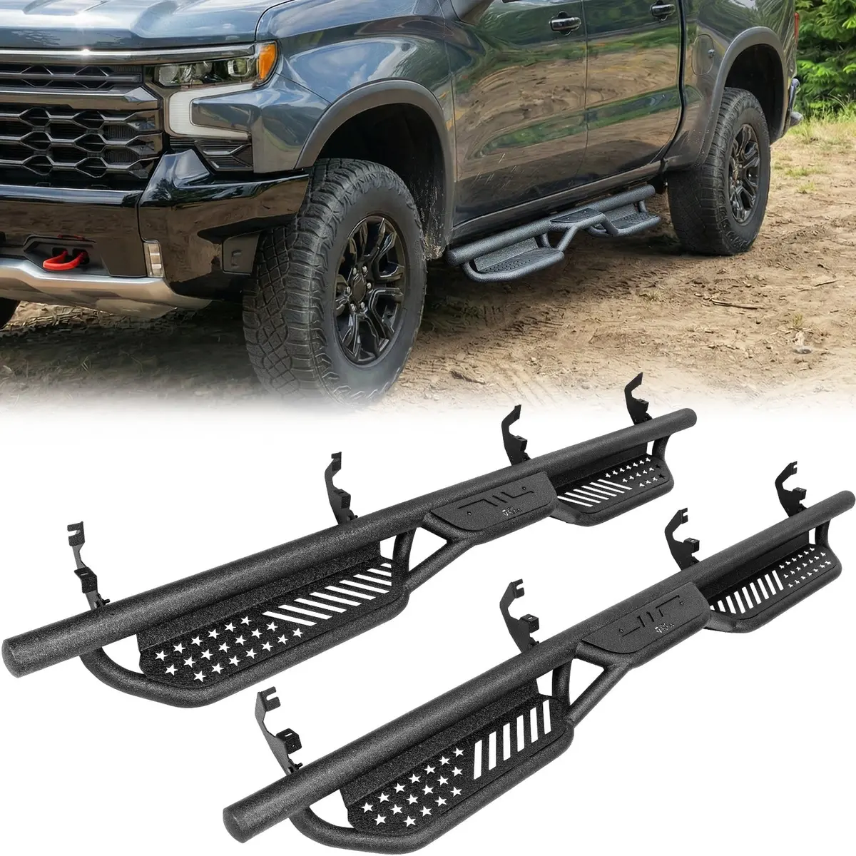 Running Boards For Chevrolet Silverado 1500 Crew Cab 2019–2025 – 550Lb Heavy Duty 1