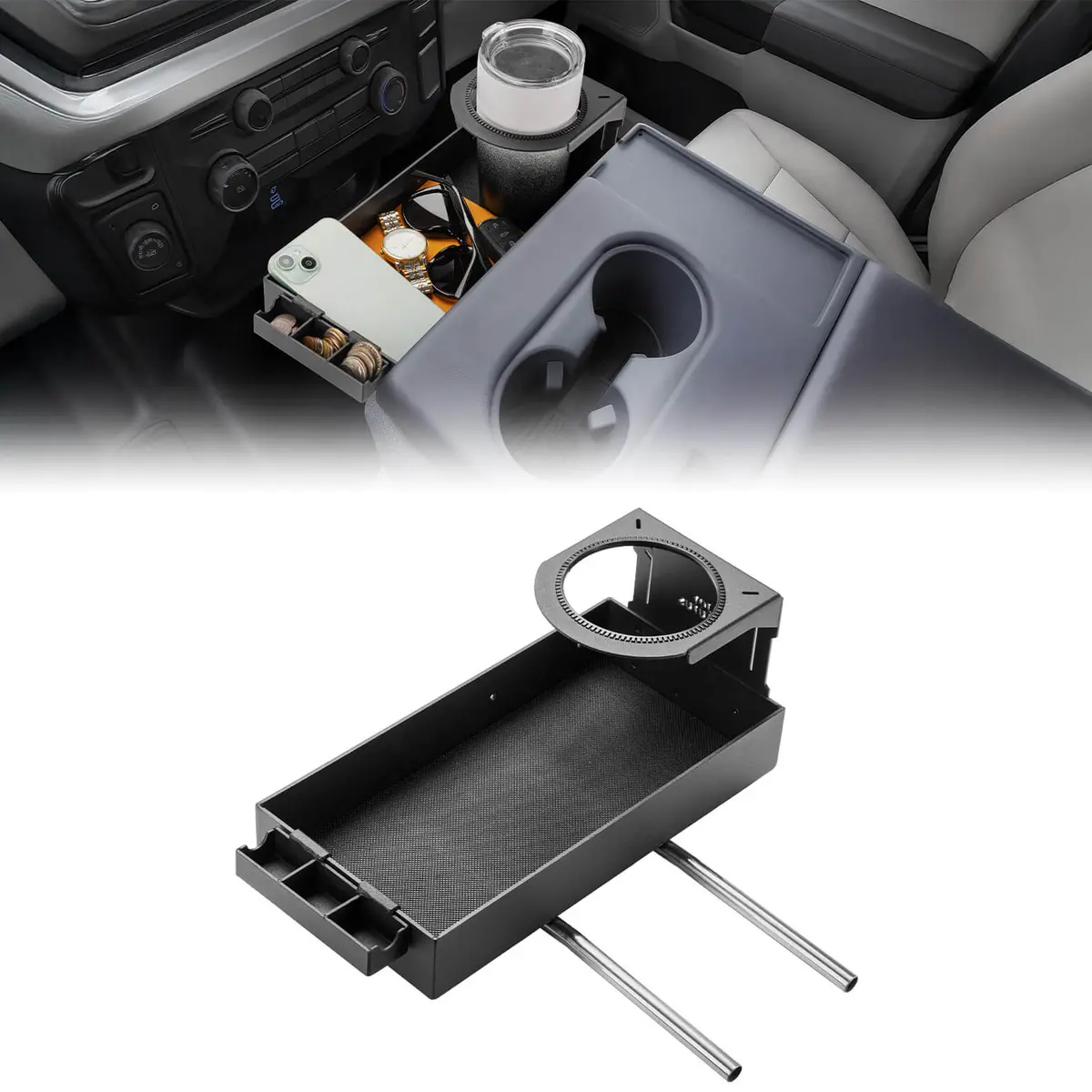 Aluminum Jump Seat Organizer For Ford F-150–F-650 Trucks 2011–2025 1