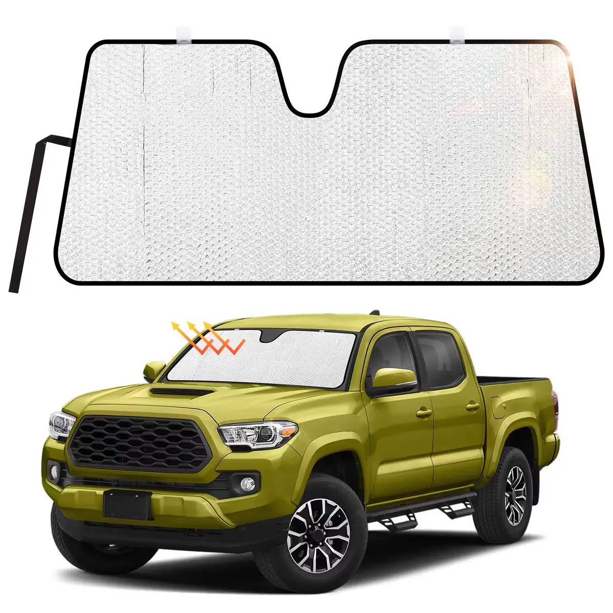 Windshield Sun Shade For Tacoma 2016–2023 Foldable Uv Heat Blocker 1