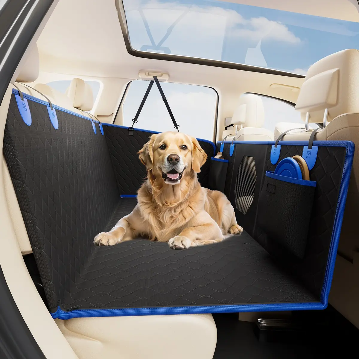 Joytutus Dog Car Seat Cover For Back Seat With Hard Bottom 1