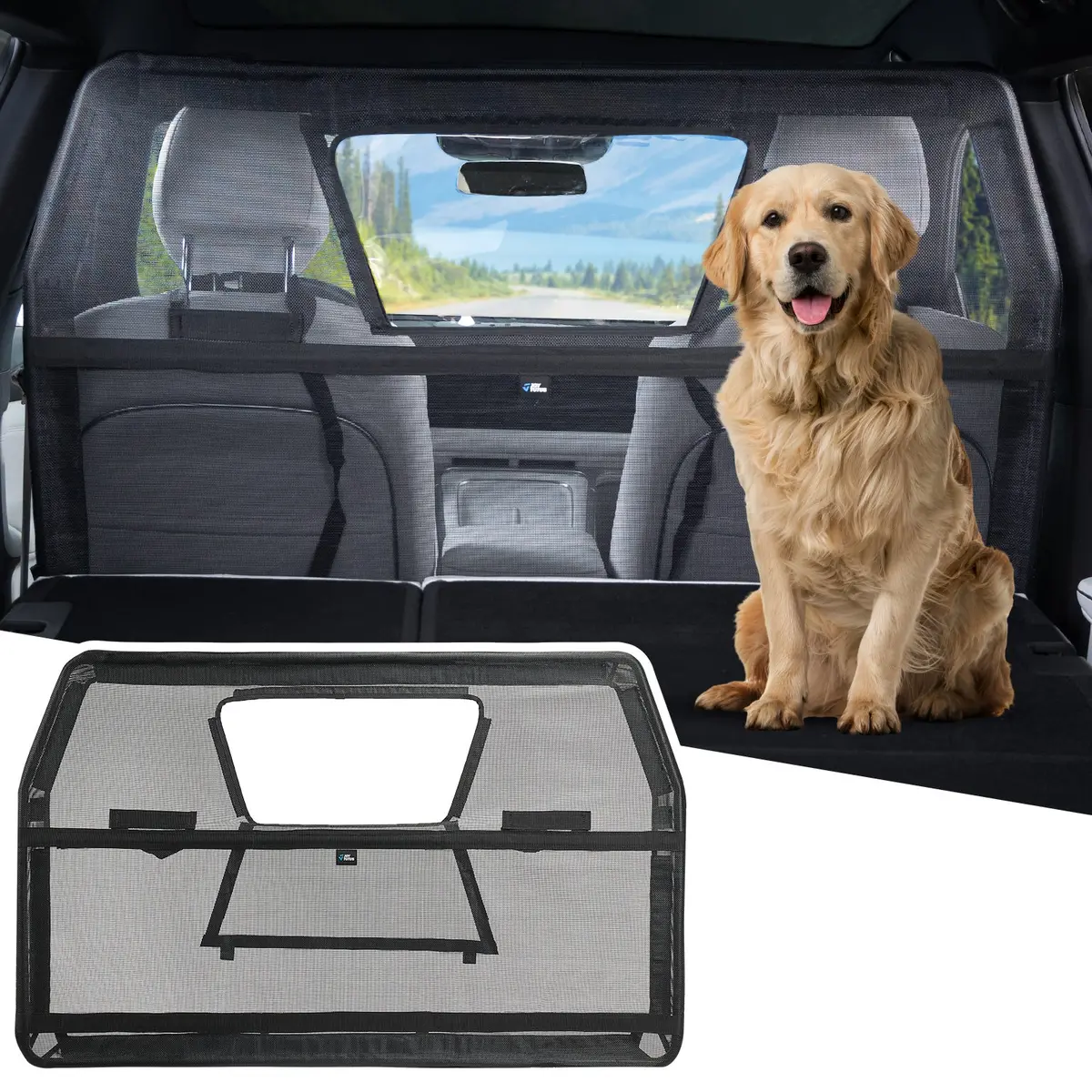 Wide Dog Car Barrier For Vehicles - Black 2