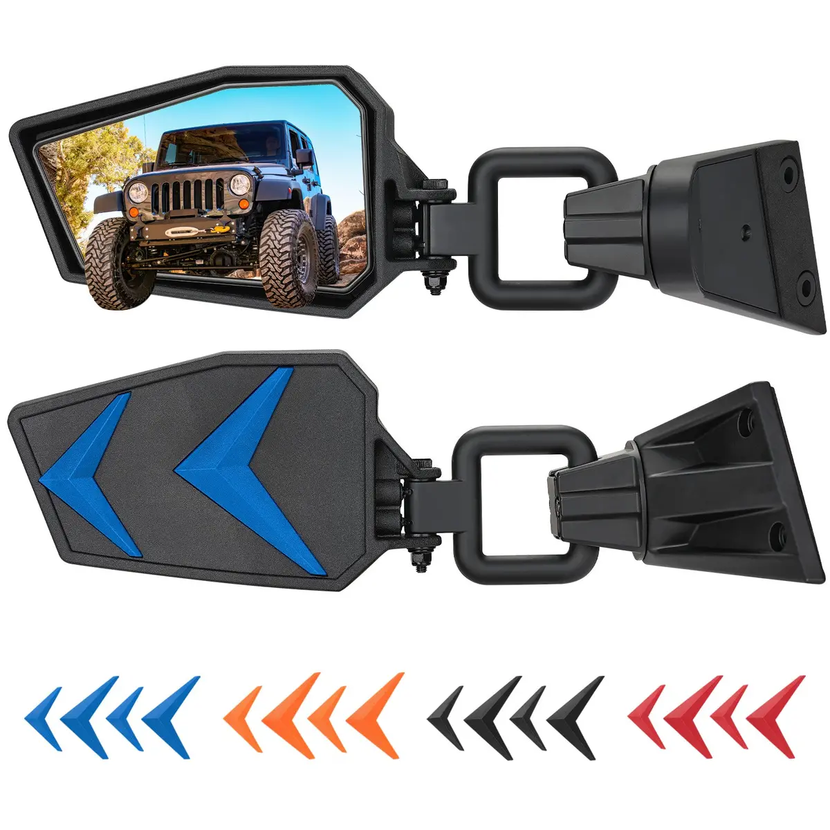 Doors-Off Side Mirrors For Wrangler Tj/Jk/Jku 1997–2018 With Color Inserts 1