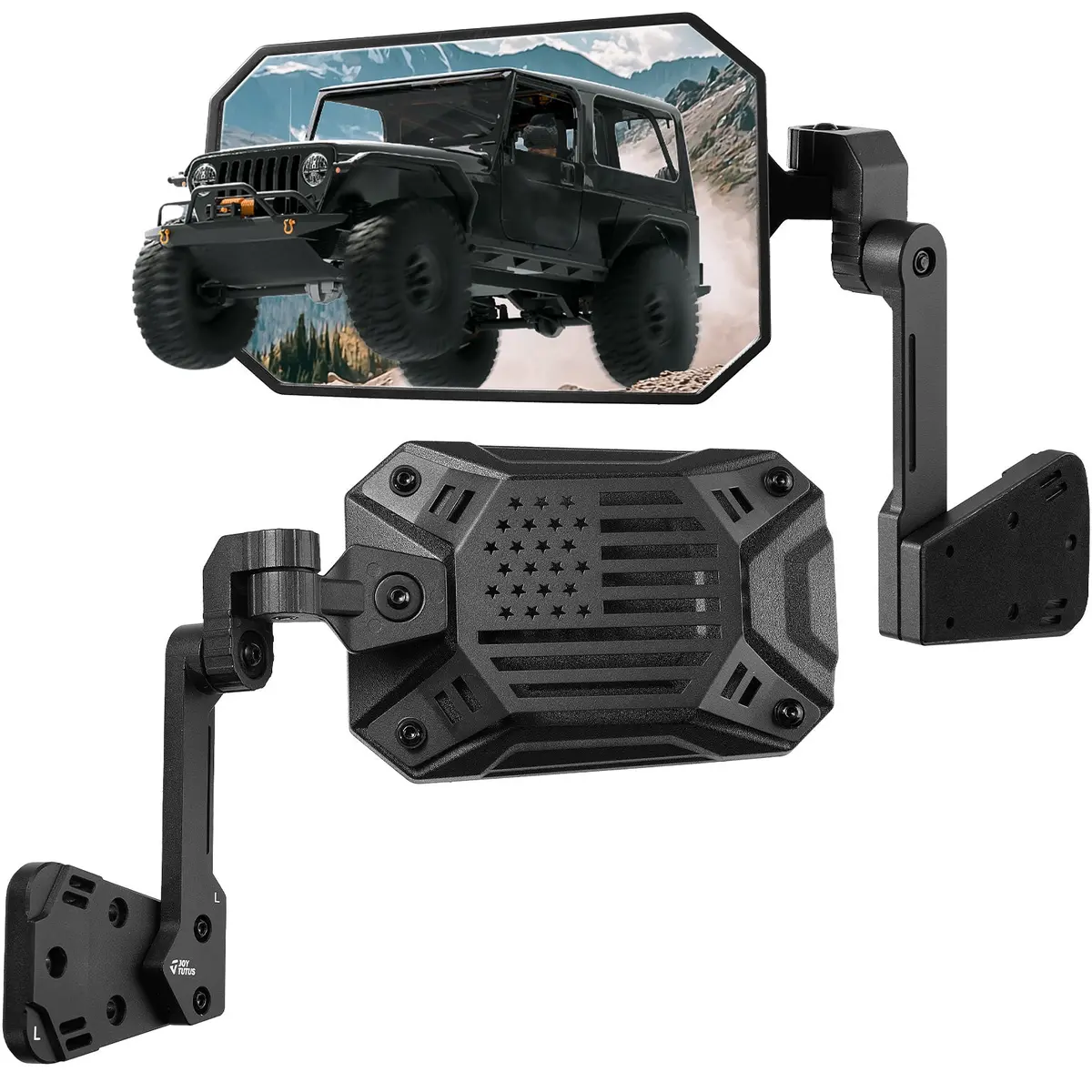 Wrangler Side Mirrors Replacement For Yj/Tj 1987-2006, Us Flag Pattern, Wider View & No Vibration 1