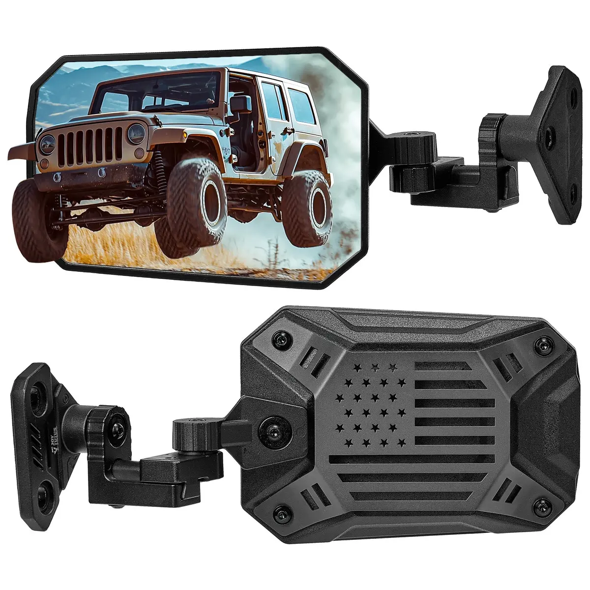 Adjustable Side Mirrors With Spot Light Mount For Wrangler Tj/Jk/Jku 1997–2018 1