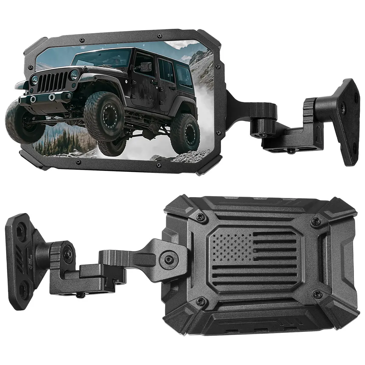 Wrangler Doors-Off/On Mirrors With Integrated Spot Light Mount For Tj/Jk/Jku 1997–2018 1