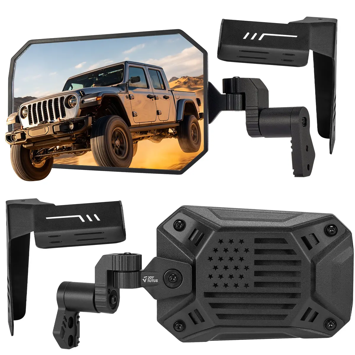 Wrangler & Gladiator Side Mirrors Doors-Off/On With Action Camera Mount 1