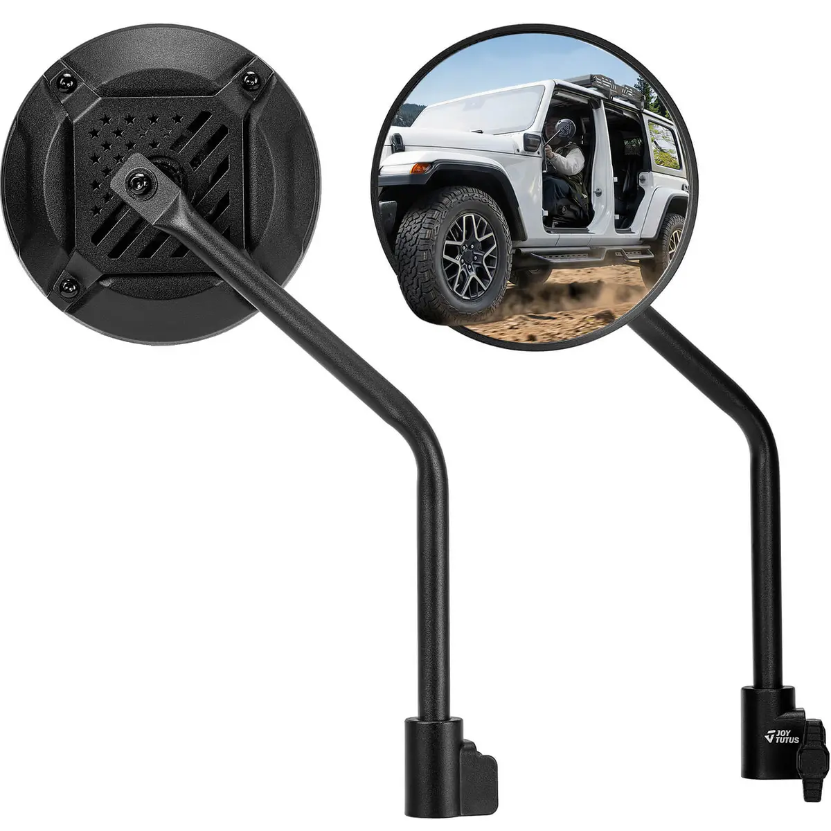 Door Off Mirrors For Jeep Wrangler & Gladiator, 6” Door Hinge Mirrors 1