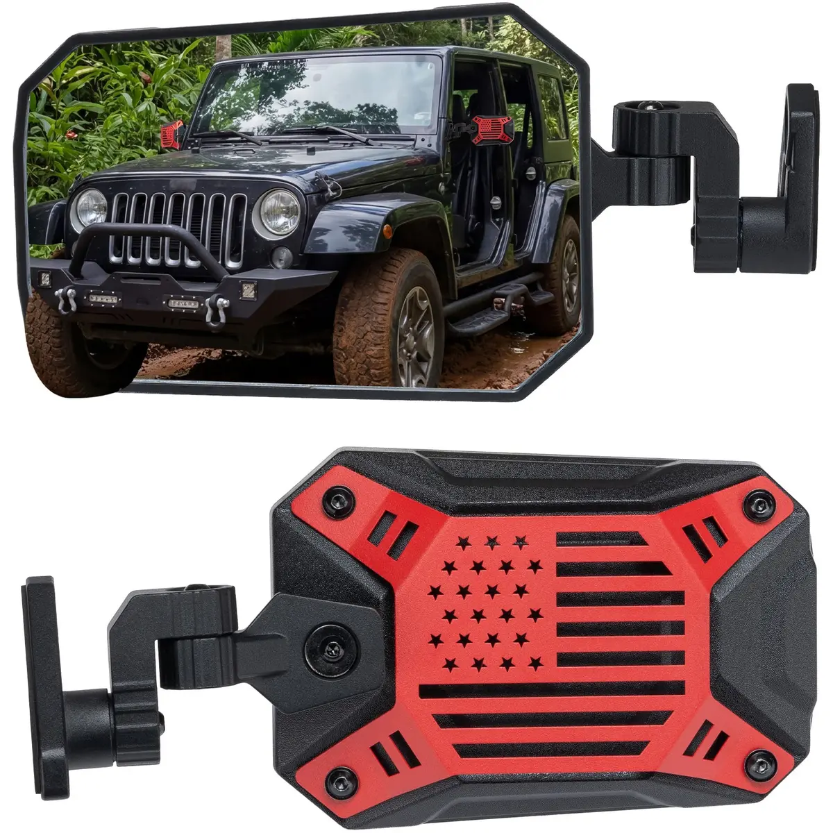 Jeep Wrangler Tj & Jk Doors Off Mirrors (1997–2018) – No Vibration, Wider View 1