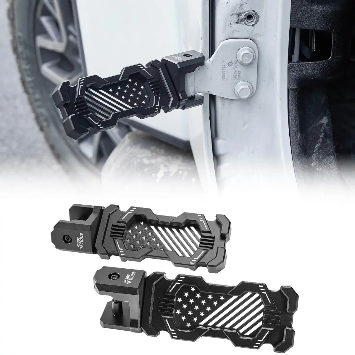 Cnc Foot Pegs Flag Pattern Doors Off For Wrangler Jk Jl Gladiator Jt 2007–2026 1