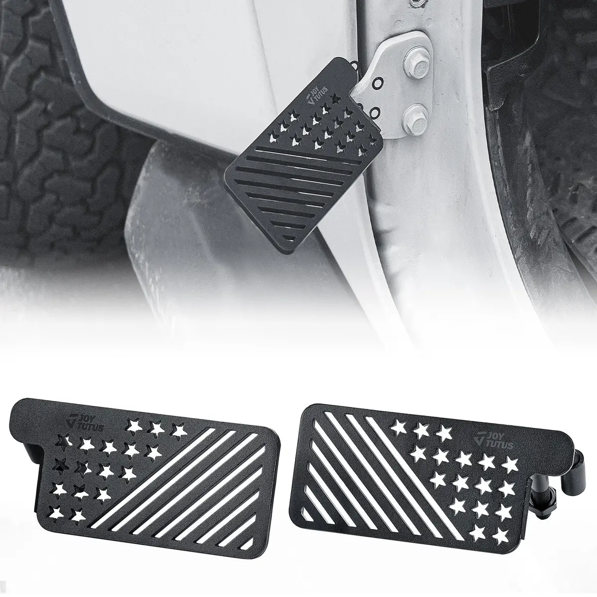 Wrangler & Gladiator Doors-Off Foot Pegs With Us Flag Pattern 1