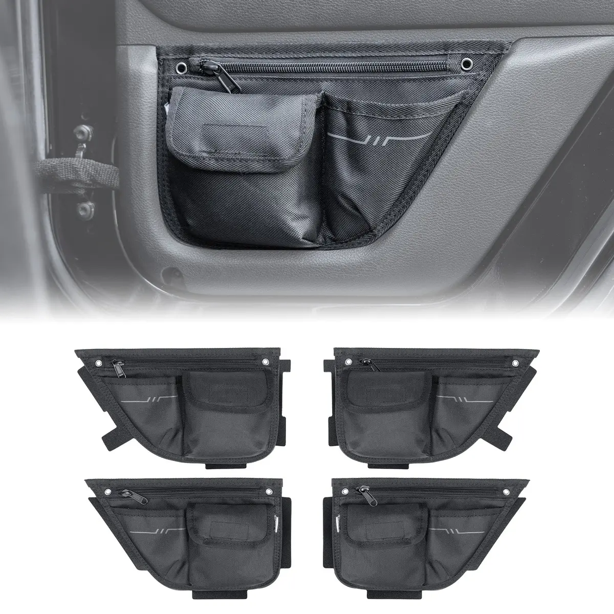 Oxford Front & Rear Door Storage Pockets For 2007-2017 Jeep Wrangler Jk 4-Door, 4-Pack 1