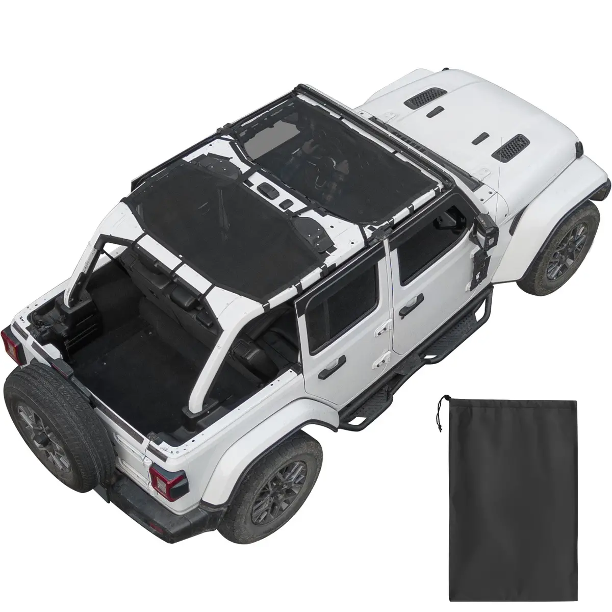 Front & Rear Mesh Sunshade For Jeep Wrangler Jl 4-Door (2018–2026) 1