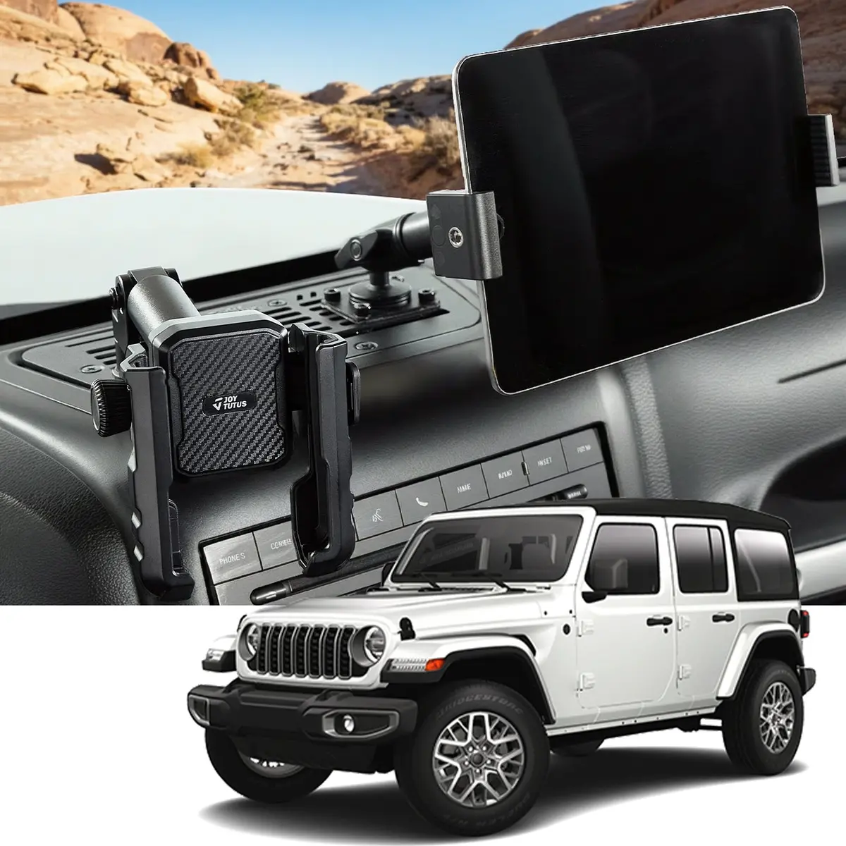 Metal Multi-Device Dash Platform Mount For Wrangler Jk 2007-2018 1