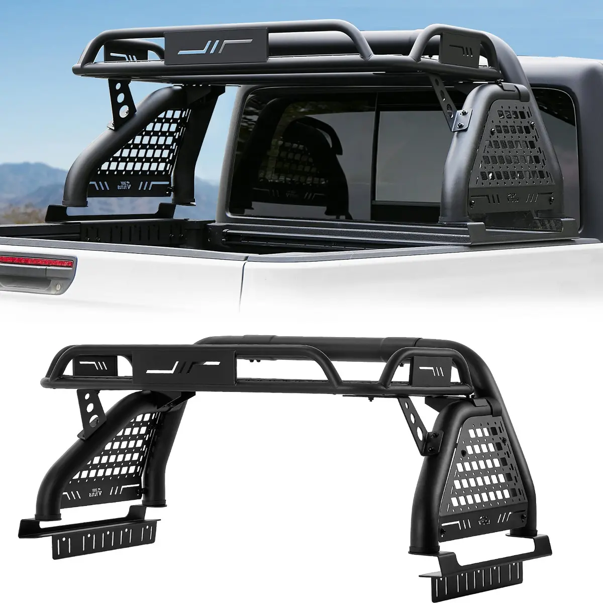 Mid-Size Truck Roll Bar With Cargo Basket – 660Lb Capacity 1