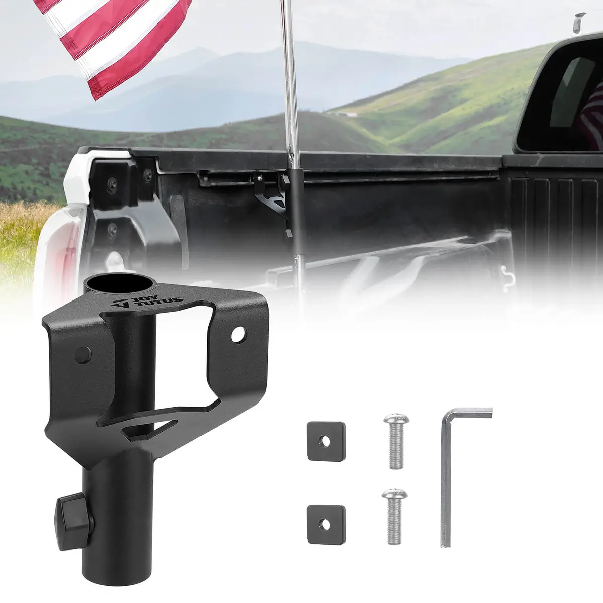Truck Bed Flag Pole Mount Compatible With Tacoma & Tundra 1