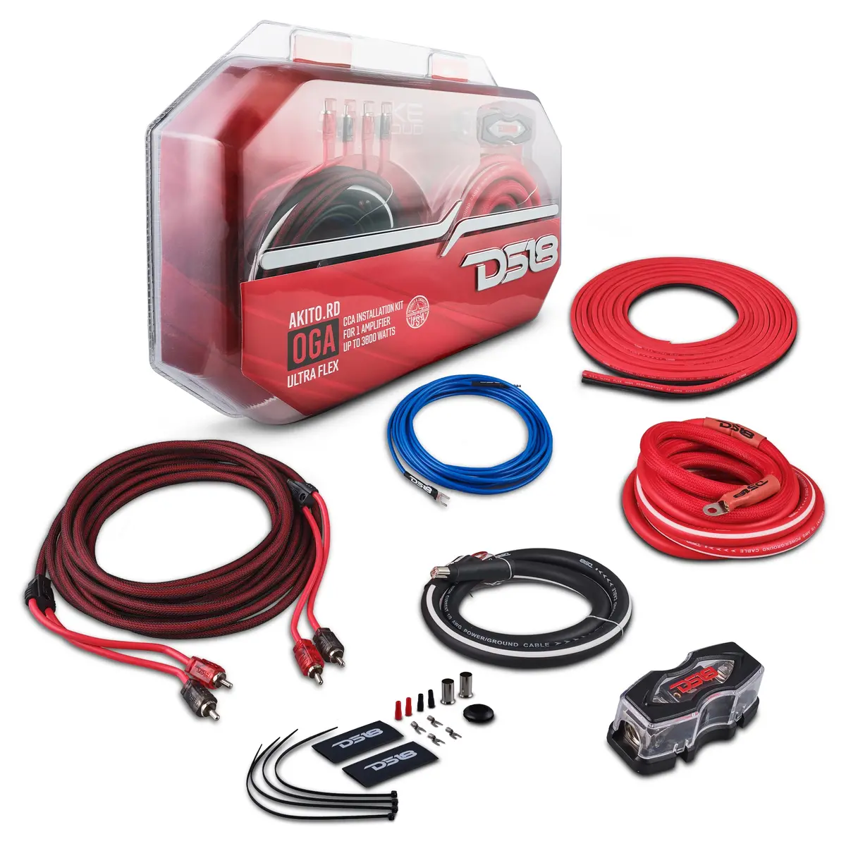 0-Ga Amplifier Installation Wiring Kit - Red 1