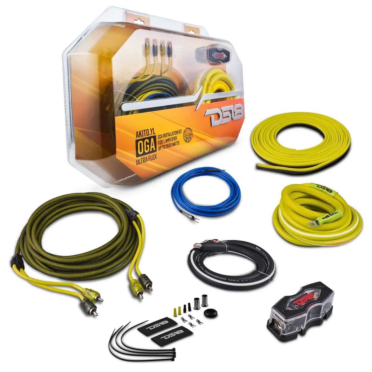 0-Ga Amplifier Installation Wiring Kit - Yellow 1