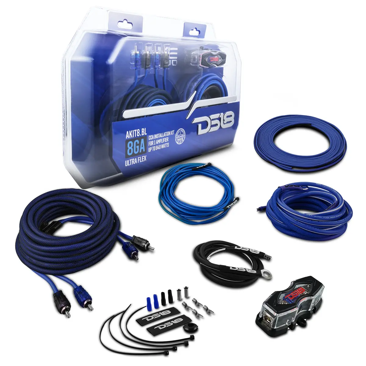 8-Ga Amplifier Installation Wiring Kit - Blue 1