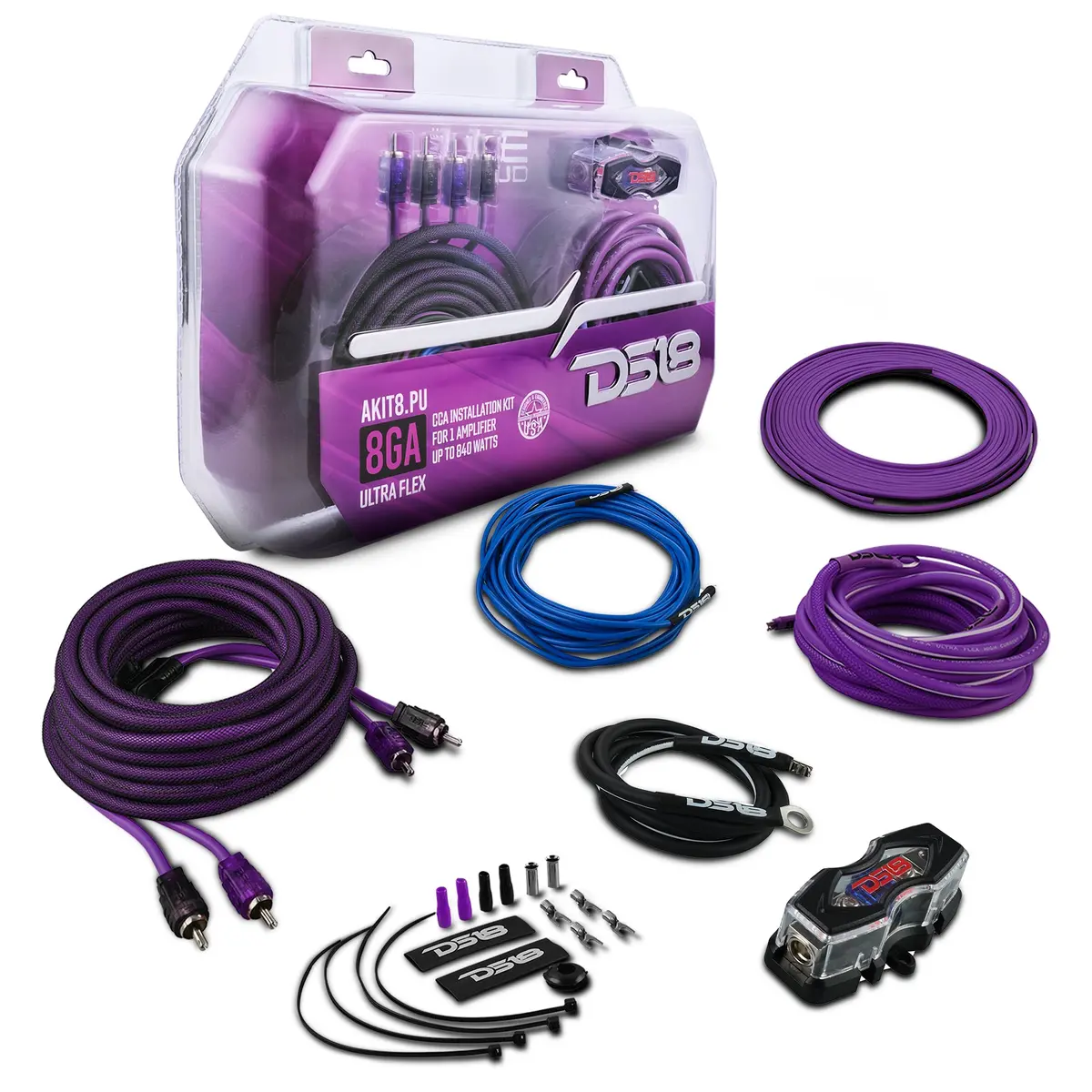 8-Ga Amplifier Installation Wiring Kit - Purple 1
