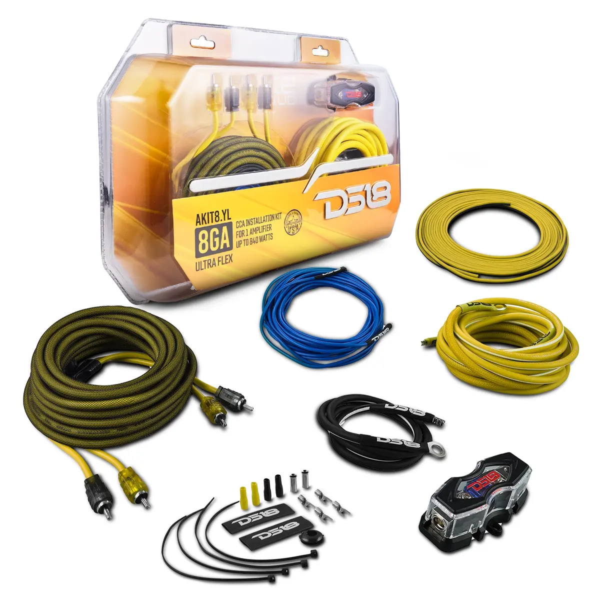 8-Ga Amplifier Installation Wiring Kit - Yellow 1